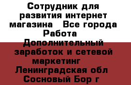 Сотрудник для развития интернет-магазина - Все города Работа » Дополнительный заработок и сетевой маркетинг   . Ленинградская обл.,Сосновый Бор г.